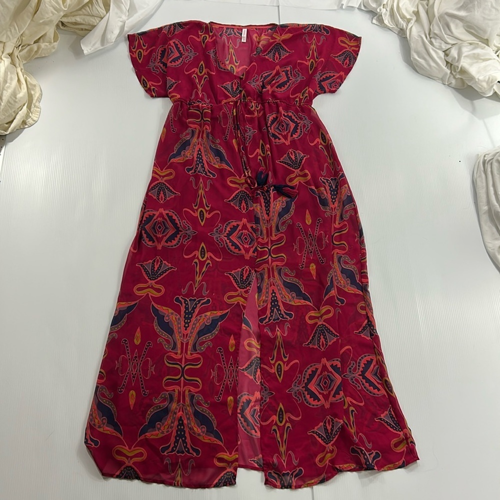 441. Women’s Xhilaration Pink and Blue Patterned Dress (M)